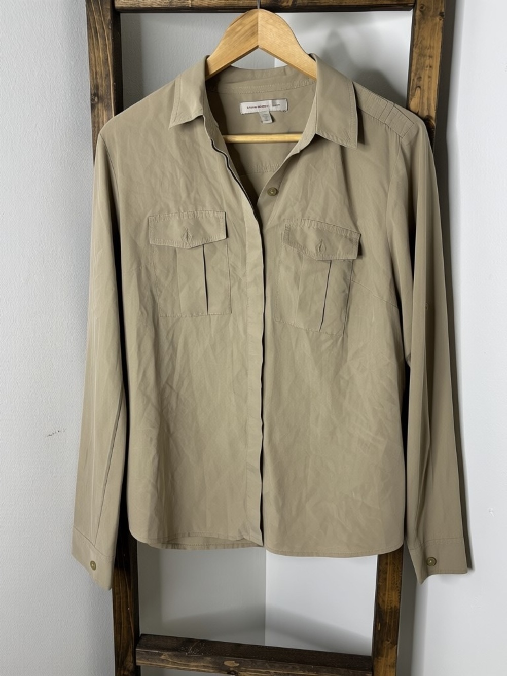 Banana Republic Heritage Beige Button-Up Shirt Size 10
